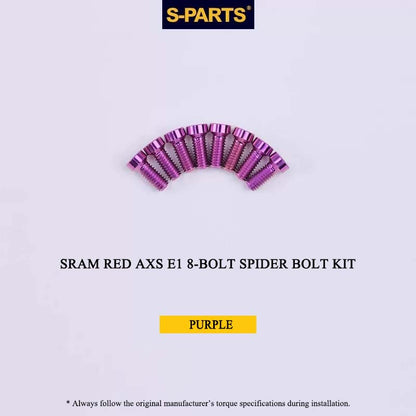 Titanium 8-Bolt Spider Bolt Kit for SRAM RED AXS E1 Crankset – M4 x 8.5mm | 8PCS