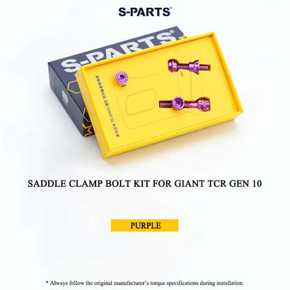 Titanium Saddle Clamp Bolt Kit for Giant TCR Gen 10 | Grade 5 Ti-6Al-4V Seatpost Hardware Set