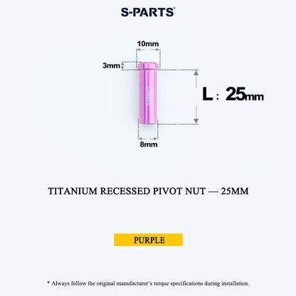 Titanium C-Brake Recessed Pivot Nut for M6 Brake Caliper Bolts (8-40mm)