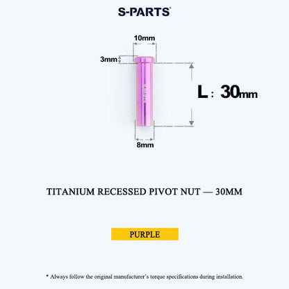 Titanium C-Brake Recessed Pivot Nut for M6 Brake Caliper Bolts (8-40mm)