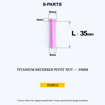 Titanium C-Brake Recessed Pivot Nut for M6 Brake Caliper Bolts (8-40mm)