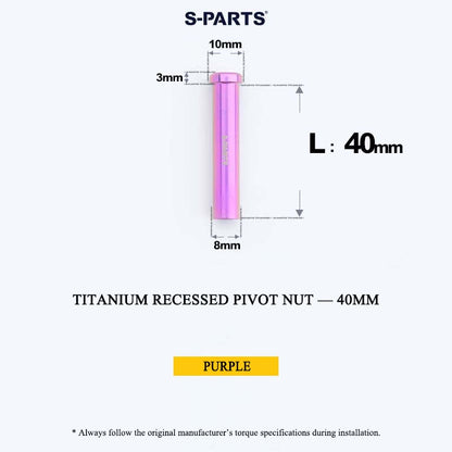 Titanium C-Brake Recessed Pivot Nut for M6 Brake Caliper Bolts (8-40mm)