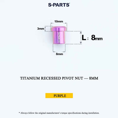Titanium C-Brake Recessed Pivot Nut for M6 Brake Caliper Bolts (8-40mm)