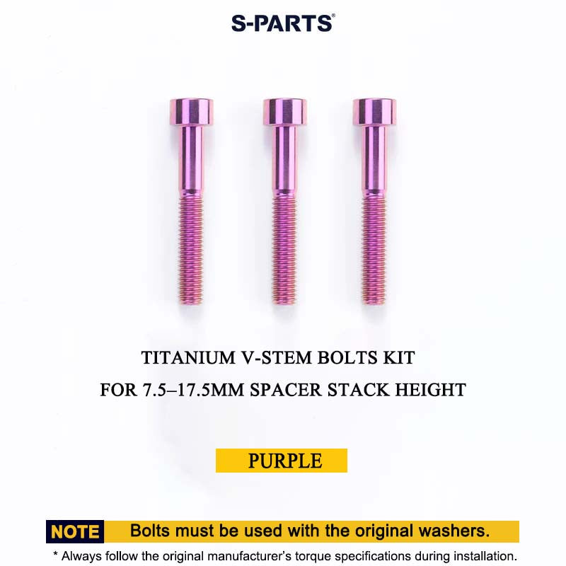 Cervélo S5 2025 Titanium V-Stem Bolts Kit – Grade 5 Ti-6Al-4V Head Tube Attachment Hardware (3PCS)