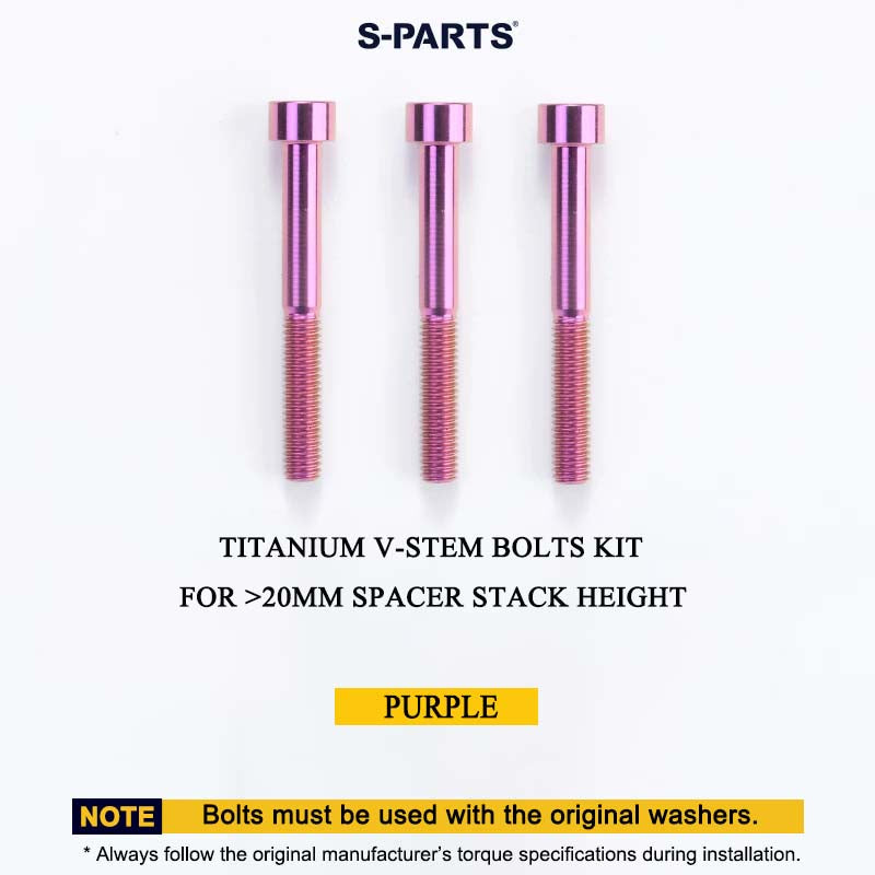 Cervélo S5 2025 Titanium V-Stem Bolts Kit – Grade 5 Ti-6Al-4V Head Tube Attachment Hardware (3PCS)