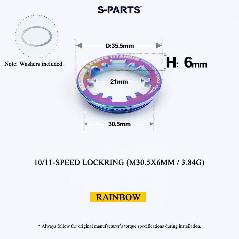 Grade 5 Titanium Cassette Lockring for Shimano & SRAM 10/11/12-Speed HG Freehubs