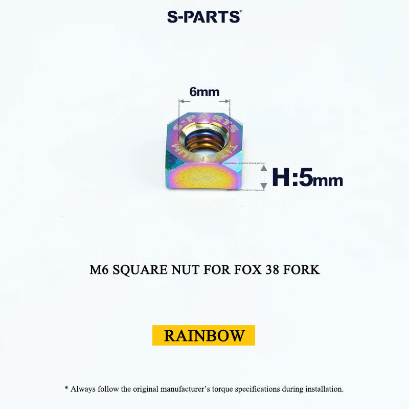 Grade 5 Titanium M6 Square Nut for FOX 38 Fork