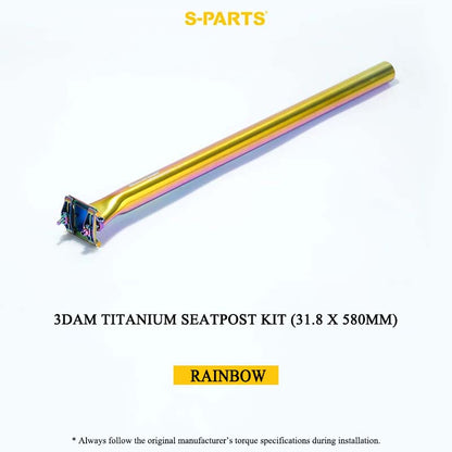 3DAM Titanium Seatpost Kit — 3D-Printed Ti Clamp + Grade 9 Ti Tube (31.8/33.9/34.9 x 580mm)