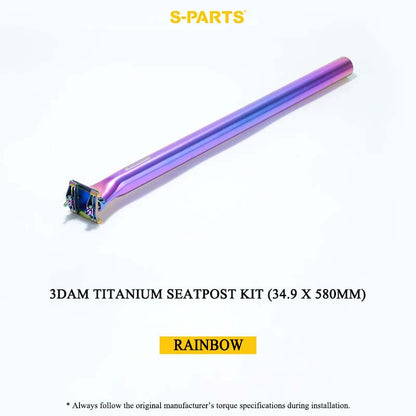 3DAM Titanium Seatpost Kit — 3D-Printed Ti Clamp + Grade 9 Ti Tube (31.8/33.9/34.9 x 580mm)