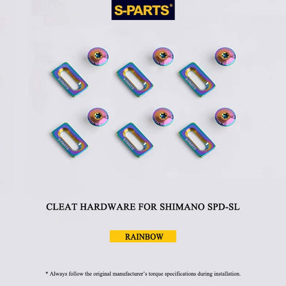 Titanium Cleat Fixing Set for Shimano SPD-SL Road Cleats, M5 × 8 mm, T25, 12 pcs