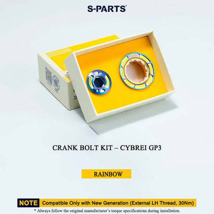 Titanium Crank Bolt & Self-Extracting Cap Kit for CYBREI GP3 (30Nm New Generation | LH Thread Compatible)