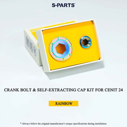 Titanium Crank Bolt & Self-Extracting Cap Kit for CENIT 24 Crankset | Grade 5 Ti-6Al-4V Upgrade
