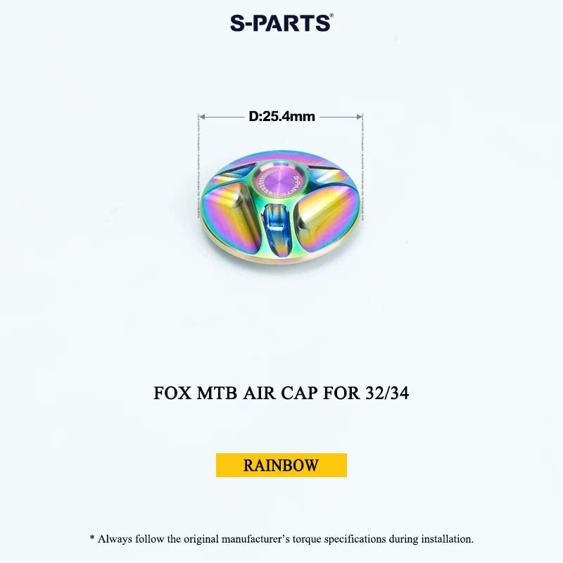 FOX MTB Titanium Air Cap for 32/34/36/38/40 & Thru Axle for 36/38 | Grade 5 Ti-6Al-4V