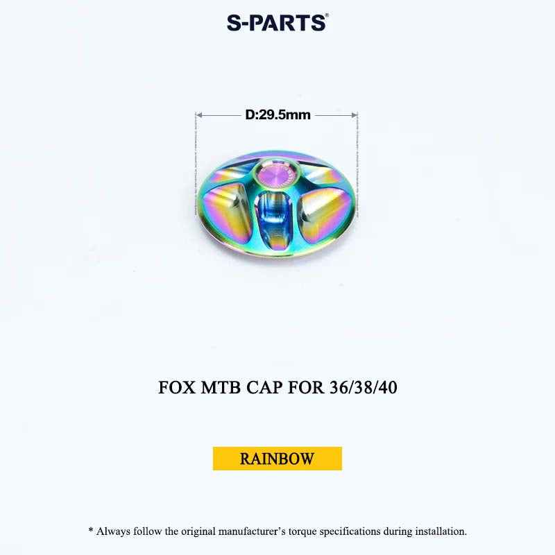 FOX MTB Titanium Air Cap for 32/34/36/38/40 & Thru Axle for 36/38 | Grade 5 Ti-6Al-4V