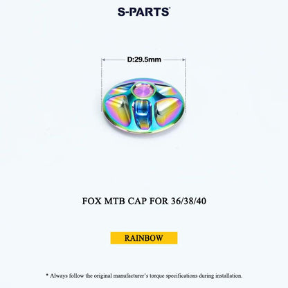 FOX MTB Titanium Air Cap for 32/34/36/38/40 & Thru Axle for 36/38 | Grade 5 Ti-6Al-4V