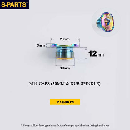Titanium Spindle Bolt for ROTOR ALDHU Cranksets | M16 M19 M22 | 24mm, 30mm & DUB Compatible