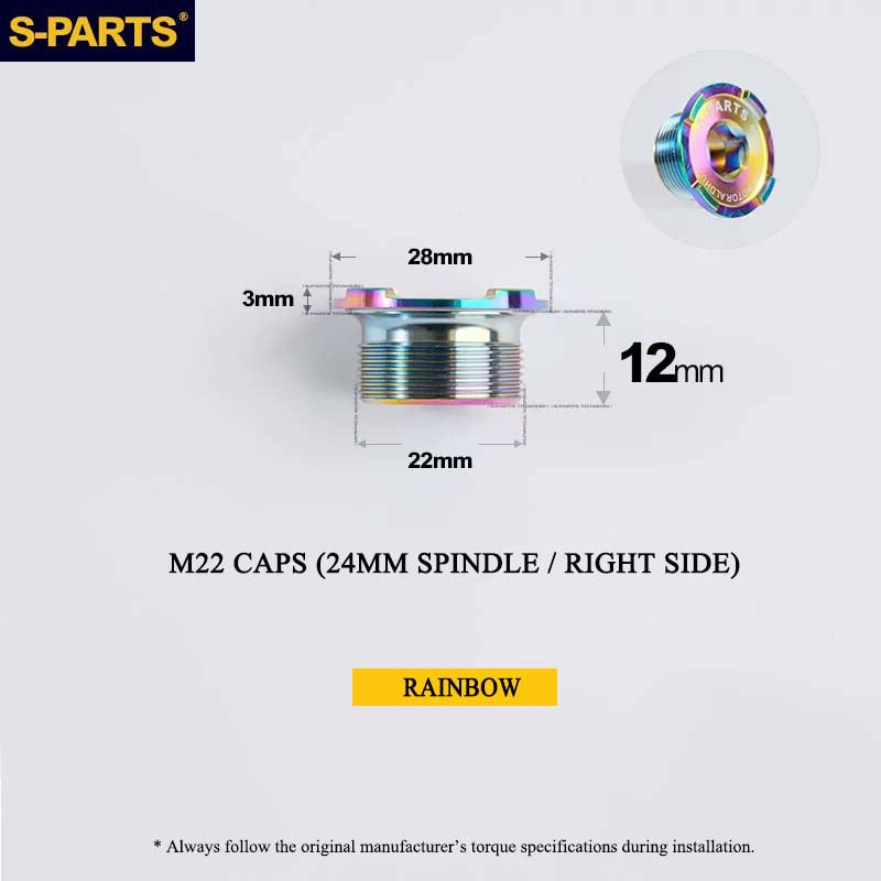 Titanium Spindle Bolt for ROTOR ALDHU Cranksets | M16 M19 M22 | 24mm, 30mm & DUB Compatible