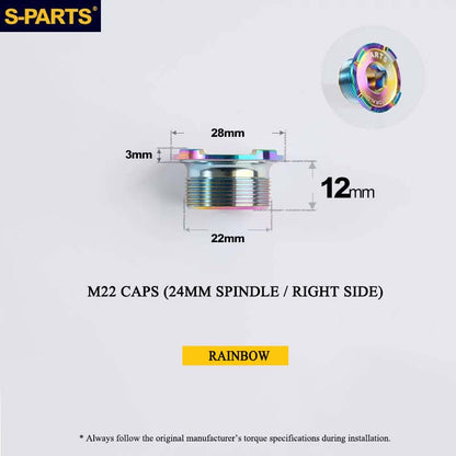 Titanium Spindle Bolt for ROTOR ALDHU Cranksets | M16 M19 M22 | 24mm, 30mm & DUB Compatible
