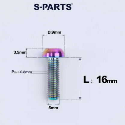 M5x8-34mm Titanium Disc Bolts Button Head Bolts for Water Bottle Cage