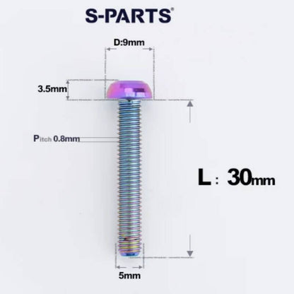 M5x8-34mm Titanium Disc Bolts Button Head Bolts for Water Bottle Cage