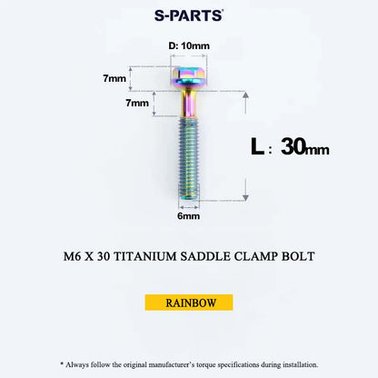 M6 Titanium Saddle Clamp Bolt & Barrel Nut for Road MTB Seatpost | Grade 5 Ti-6Al-4V