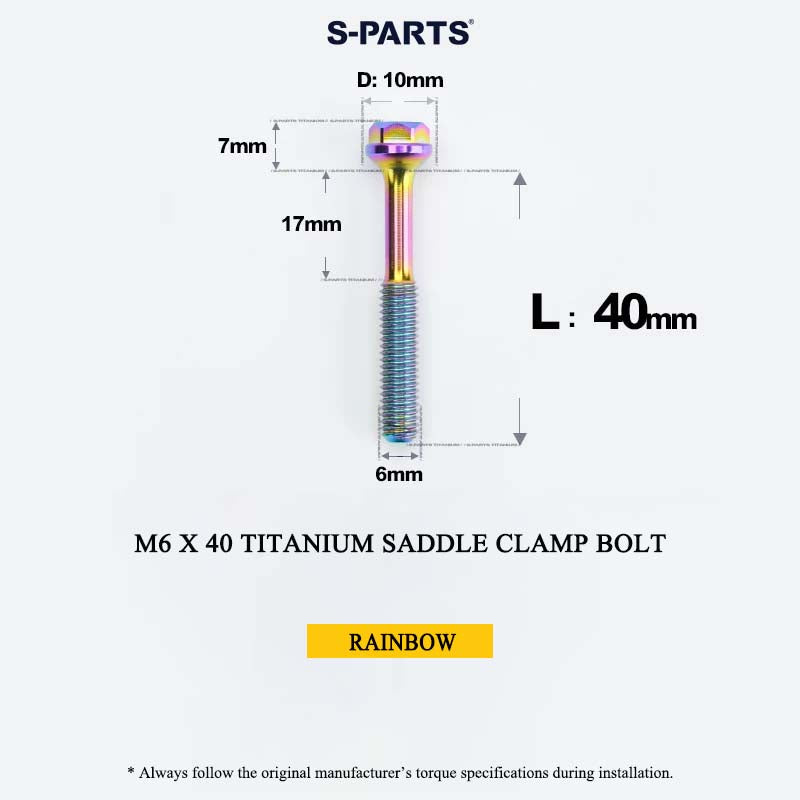 M6 Titanium Saddle Clamp Bolt & Barrel Nut for Road MTB Seatpost | Grade 5 Ti-6Al-4V