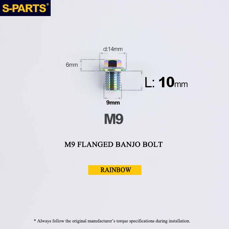 M9 x 10mm Titanium Flanged Banjo Bolt for Shimano 8170 / 7170 / 9270 / 8020 & SRAM GRX Hydraulic Brakes
