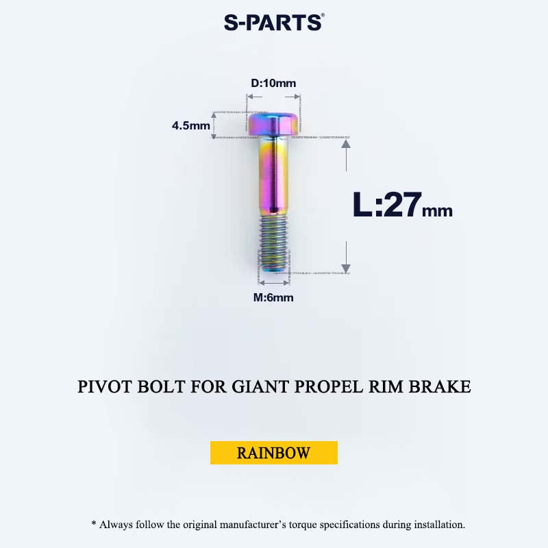 Grade 5 Titanium Brake Caliper Pivot Bolt for Giant Propel Rim Brake | M6×27mm