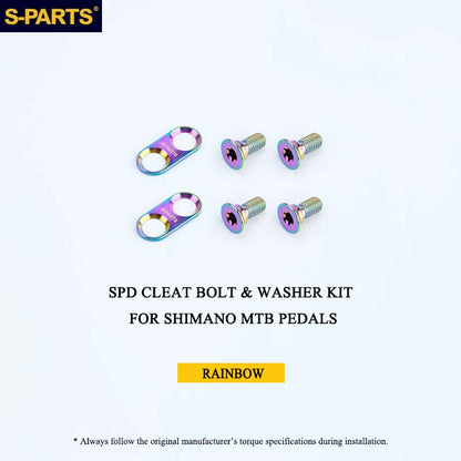 Titanium SPD Cleat Bolt & Washer Kit for Shimano MTB Pedals – Ti-6Al-4V T25 Torx Hardware
