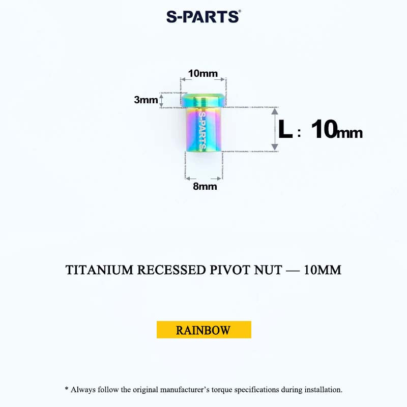 Titanium C-Brake Recessed Pivot Nut for M6 Brake Caliper Bolts (8-40mm)
