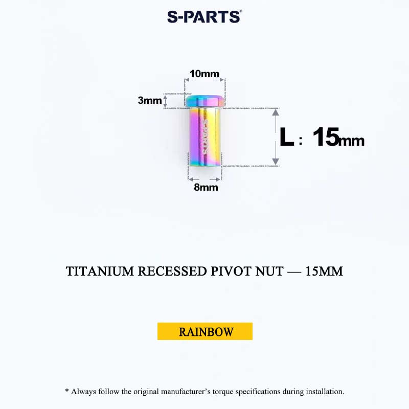 Titanium C-Brake Recessed Pivot Nut for M6 Brake Caliper Bolts (8-40mm)