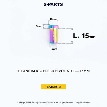 Titanium C-Brake Recessed Pivot Nut for M6 Brake Caliper Bolts (8-40mm)
