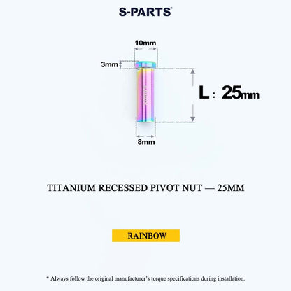 Titanium C-Brake Recessed Pivot Nut for M6 Brake Caliper Bolts (8-40mm)