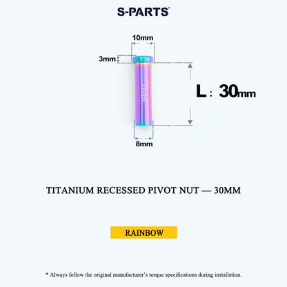 Titanium C-Brake Recessed Pivot Nut for M6 Brake Caliper Bolts (8-40mm)