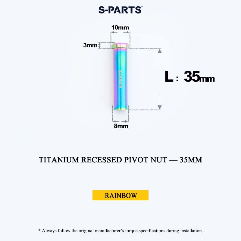 Titanium C-Brake Recessed Pivot Nut for M6 Brake Caliper Bolts (8-40mm)