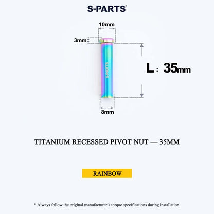 Titanium C-Brake Recessed Pivot Nut for M6 Brake Caliper Bolts (8-40mm)