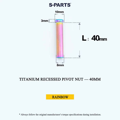 Titanium C-Brake Recessed Pivot Nut for M6 Brake Caliper Bolts (8-40mm)