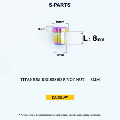 Titanium C-Brake Recessed Pivot Nut for M6 Brake Caliper Bolts (8-40mm)
