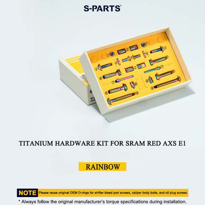 Grade 5 Titanium Hardware Kit for SRAM RED AXS E1 Disc Brakes (22-Piece Set)