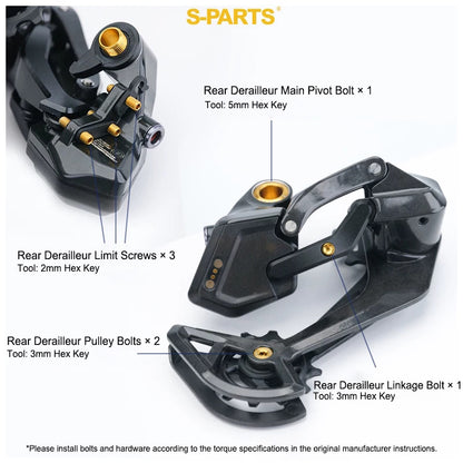 Grade 5 Titanium Bolt Kit for Magene QED Drivetrain Groupset