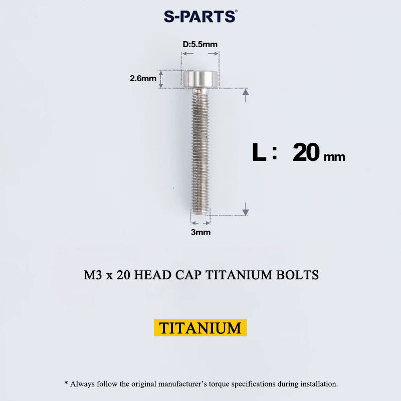 M3 x 6/8/10/12/15MM Head Cap Titanium Alloy Bolts Road Bike Bolt