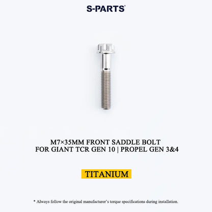 M7×35mm Titanium Front Saddle Clamp Bolt for Giant TCR Gen 10 / Propel Gen 3 & 4