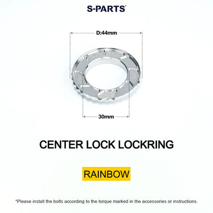 Grade 5 Titanium Center Lock Disc Brake Rotor Lockring – M30 × 7mm (44mm OD) for MTB, Road & Gravel Bikes