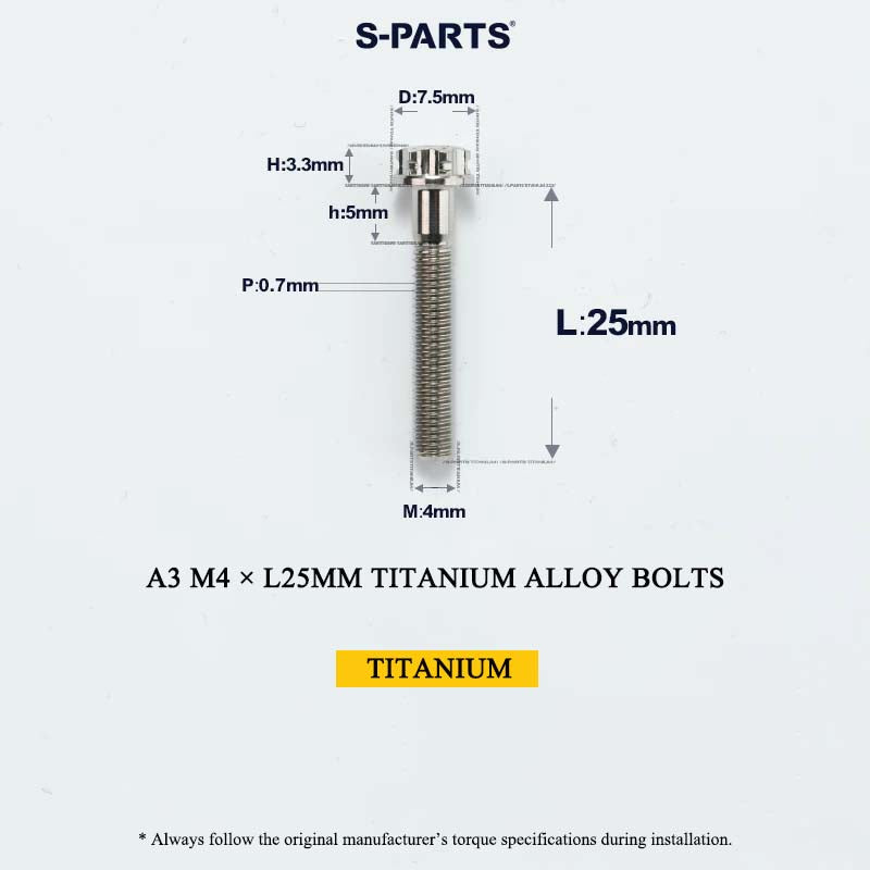 M4 × L6/8/10-25mm Titanium Alloy Bolts For Motorcycle