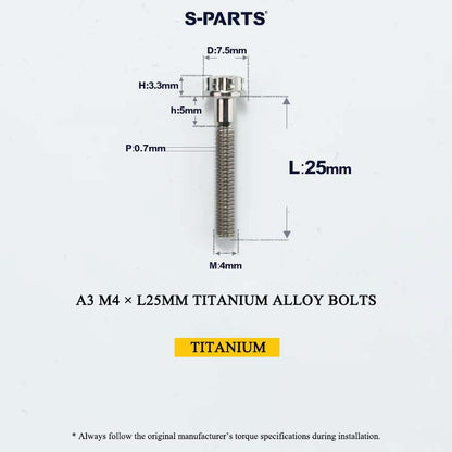 M4 × L6/8/10-25mm Titanium Alloy Bolts For Motorcycle