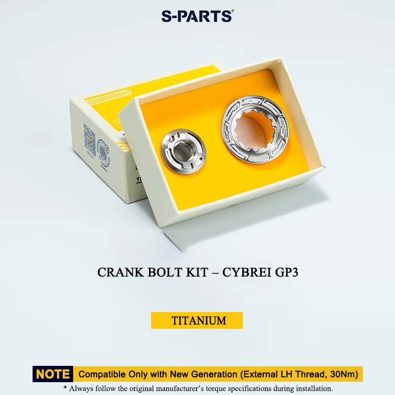 Titanium Crank Bolt & Self-Extracting Cap Kit for CYBREI GP3 (30Nm New Generation | LH Thread Compatible)