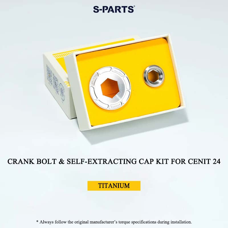 Titanium Crank Bolt & Self-Extracting Cap Kit for CENIT 24 Crankset | Grade 5 Ti-6Al-4V Upgrade