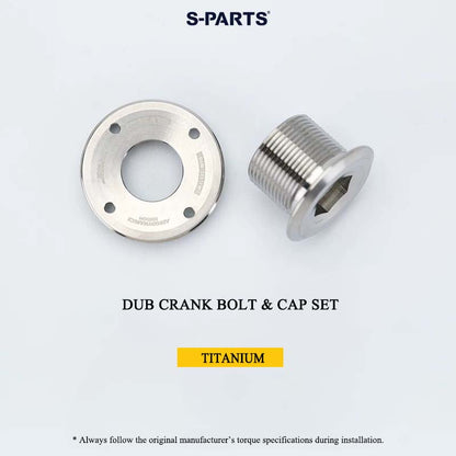 Titanium Crank Arm Bolt & Self-Extracting Cap Set for SRAM DUB | Quarq / RED / Force Compatible