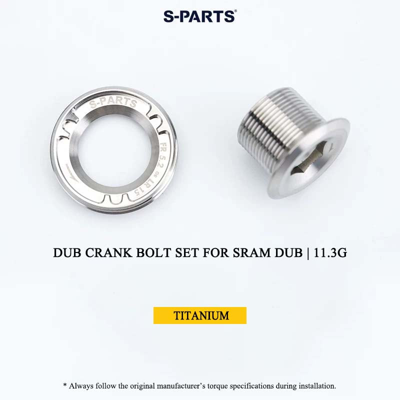 DUB Titanium Crank Arm Bolt & Self-Extracting Cap Set for SRAM DUB / Quarq / Force / Red | 11.3g Ultra-Light CNC Titanium