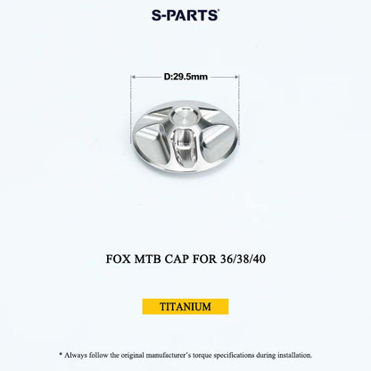 FOX MTB Titanium Air Cap for 32/34/36/38/40 & Thru Axle for 36/38 | Grade 5 Ti-6Al-4V